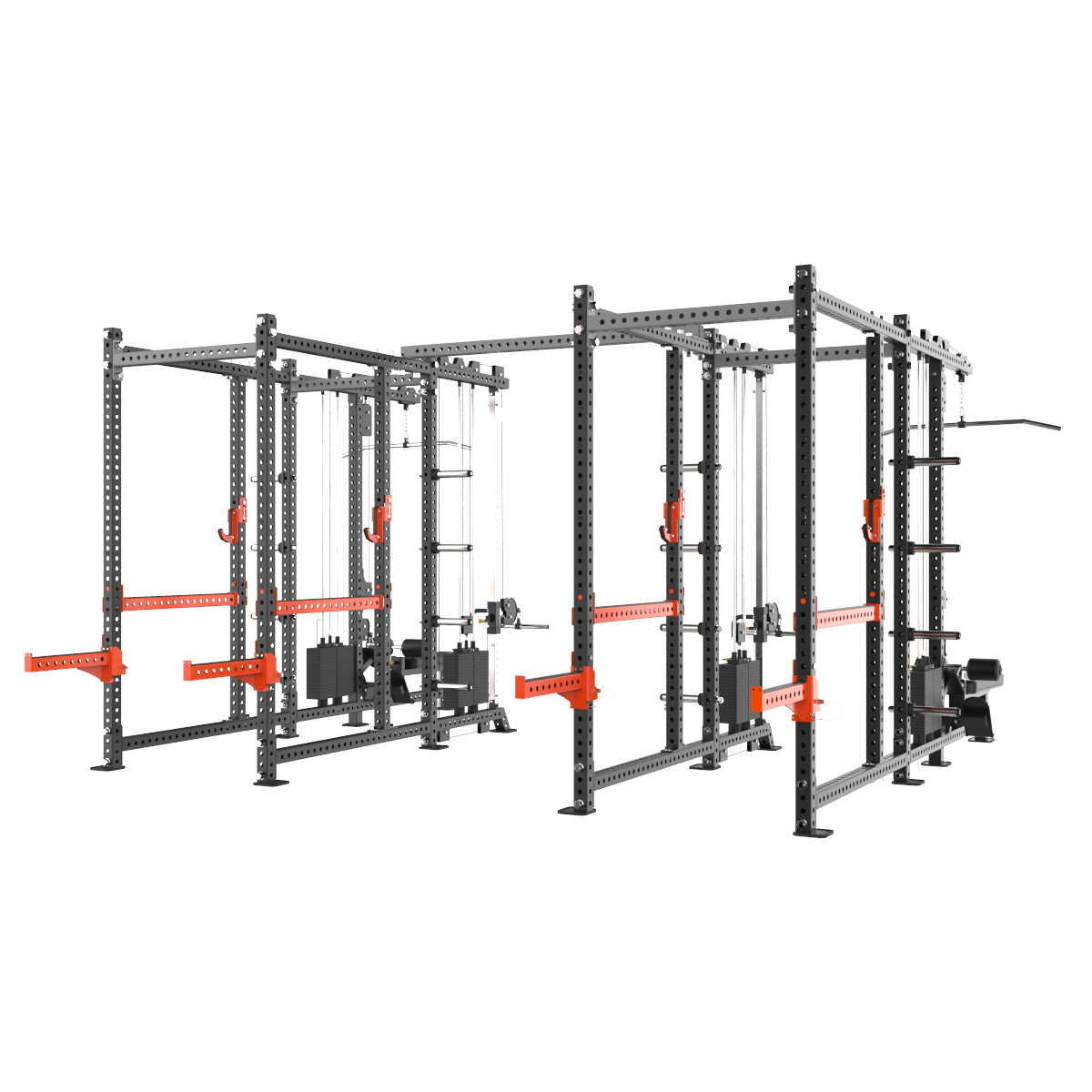 Impulse 3MS две силовые рамы MS02 с опцией-стойкой для хранения дисков MS00 соединенные между собой перекладиной