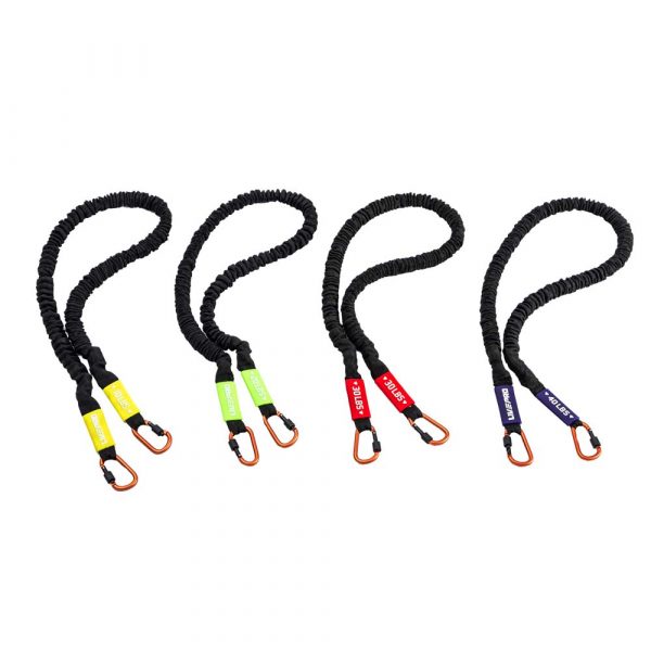 Амортизатор в рукаве с карабином LIVEPRO Resistance Tube высокое сопротивление, черный/красный