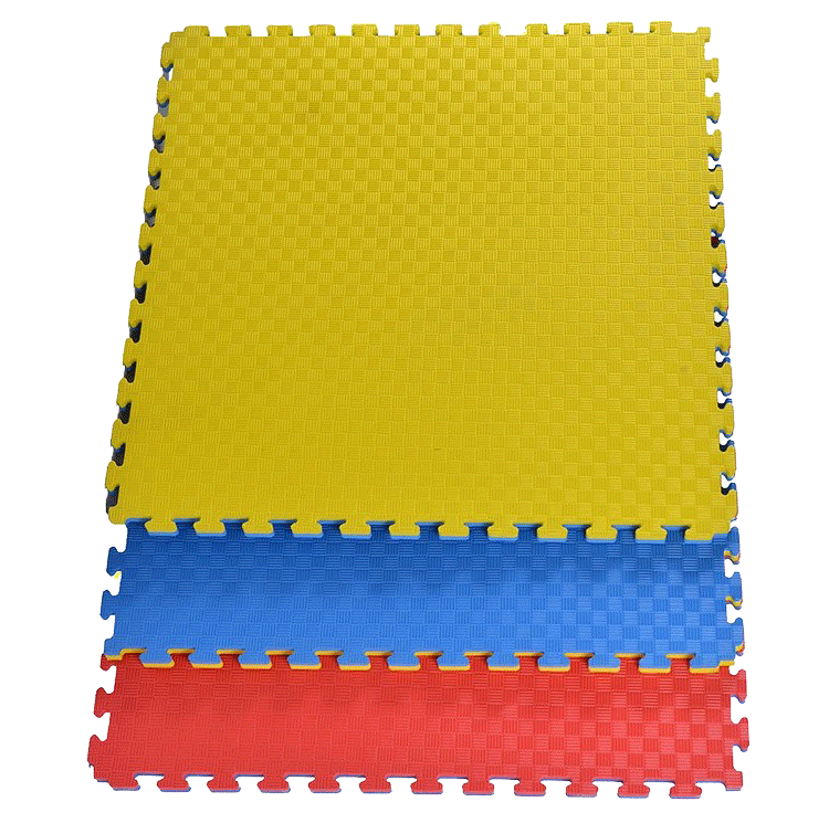 Будо-мат Спортматерик 100 х 100 х 4 см, желтый/синий