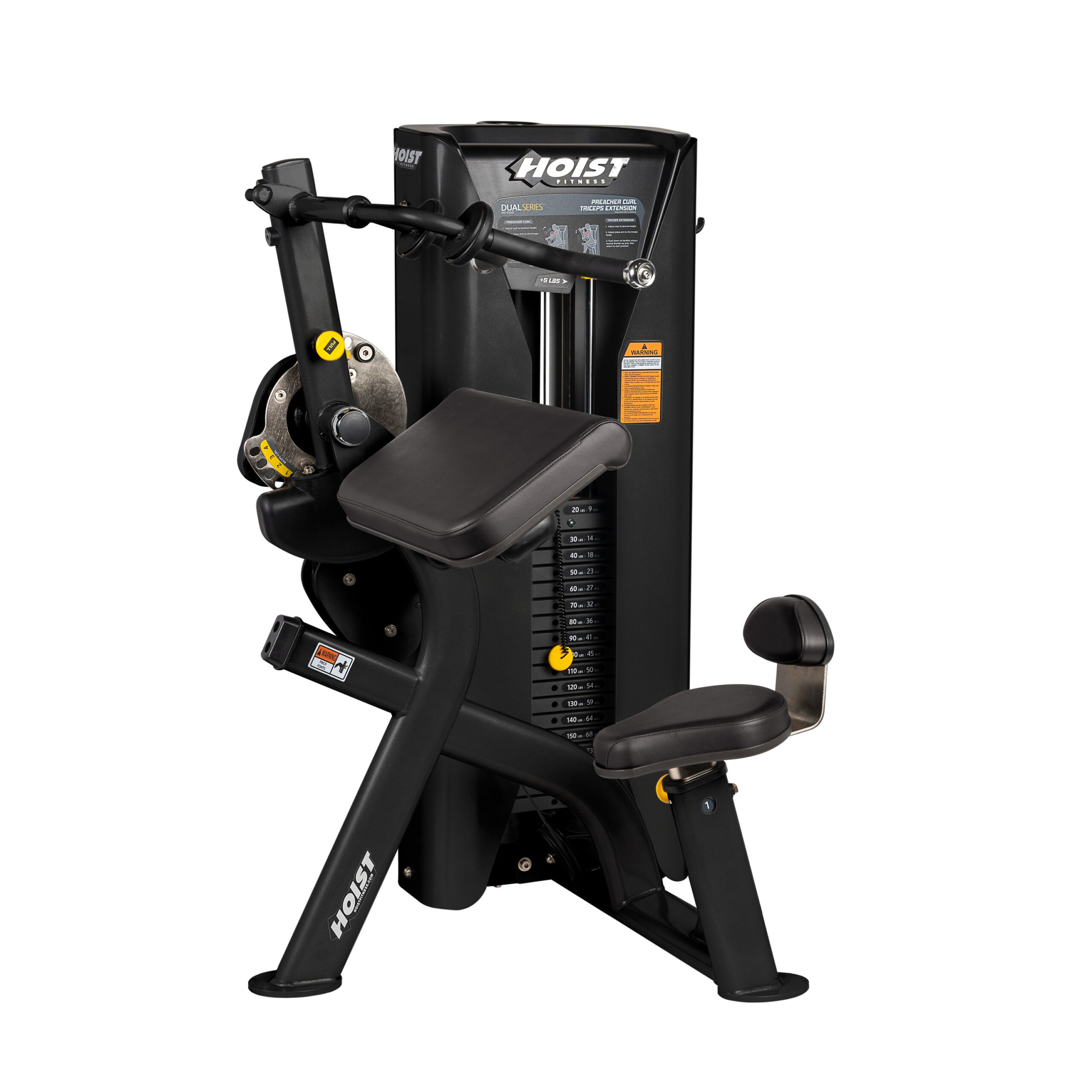 Бицепс / Трицепс HOIST HD-3100 (стек 86 кг) матовый черный/черный