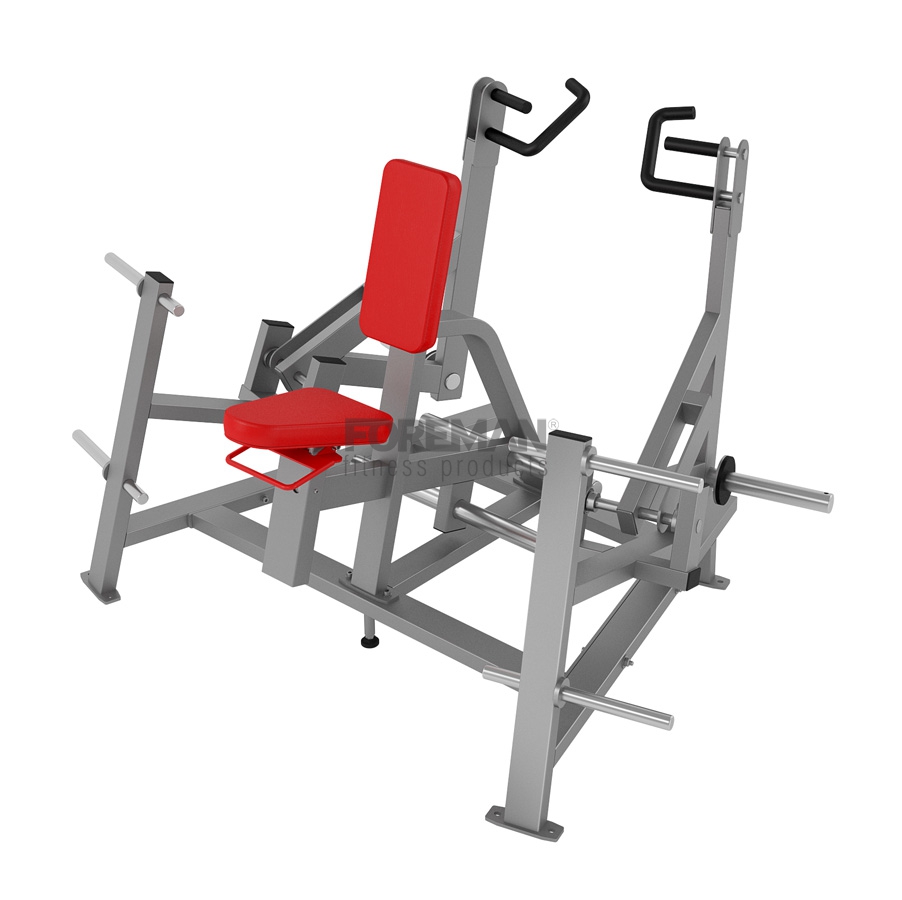 Гребная тяга сидя с упором на грудь FOREMAN FG-612 светло-серебряный/красный